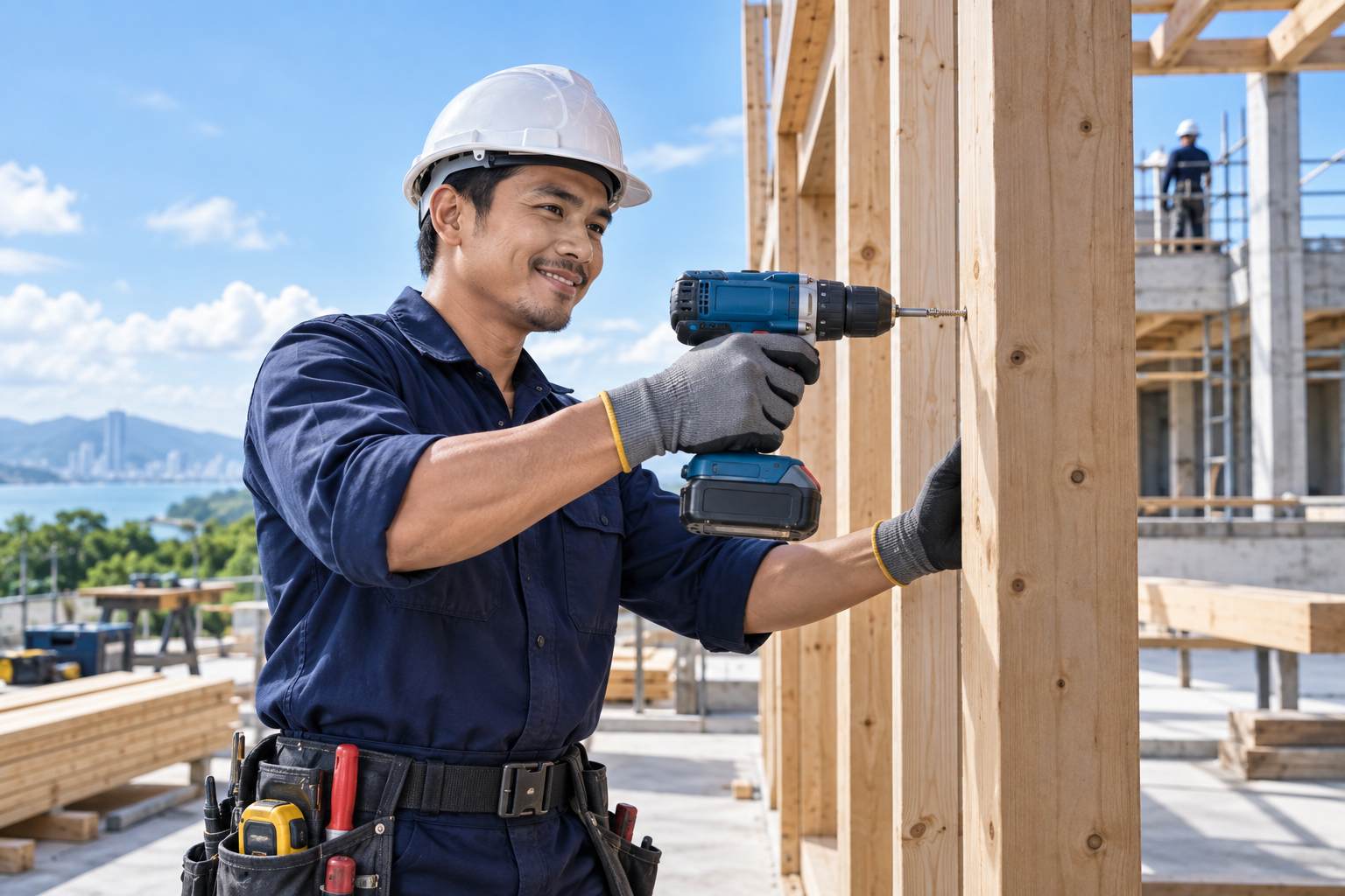Tradesperson working on site